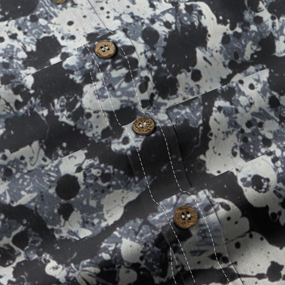 All-Over Print Men's Casual Lapel Long Sleeve Shirt|125GSM Cotton
