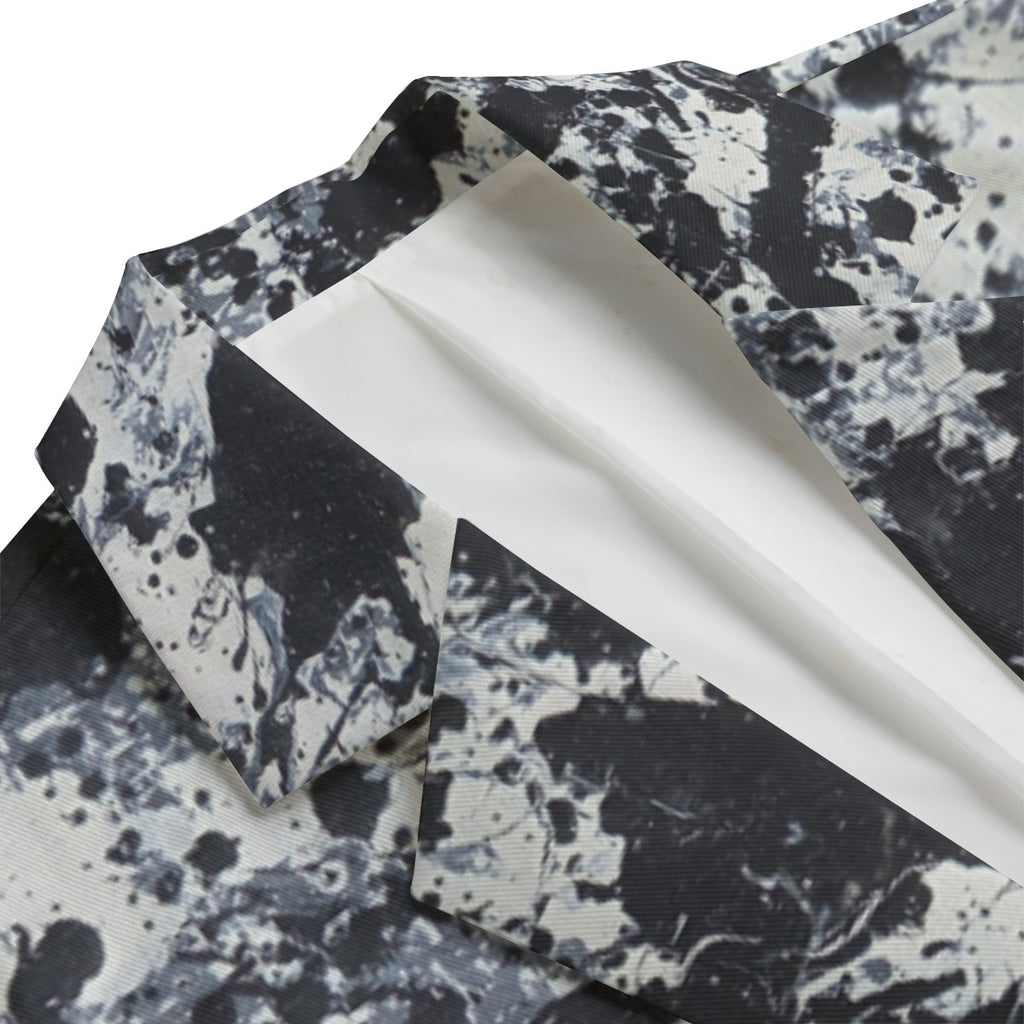 All-Over Print Men's Casual Flat Lapel Collar Blazer | 245GSM Cotton
