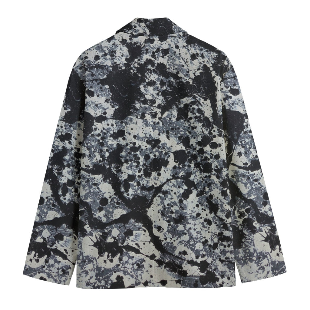 All-Over Print Men's Casual Flat Lapel Collar Blazer | 245GSM Cotton