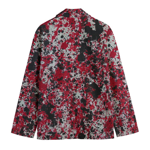 All-Over Print Men's Casual Flat Lapel Collar Blazer | 245GSM Cotton