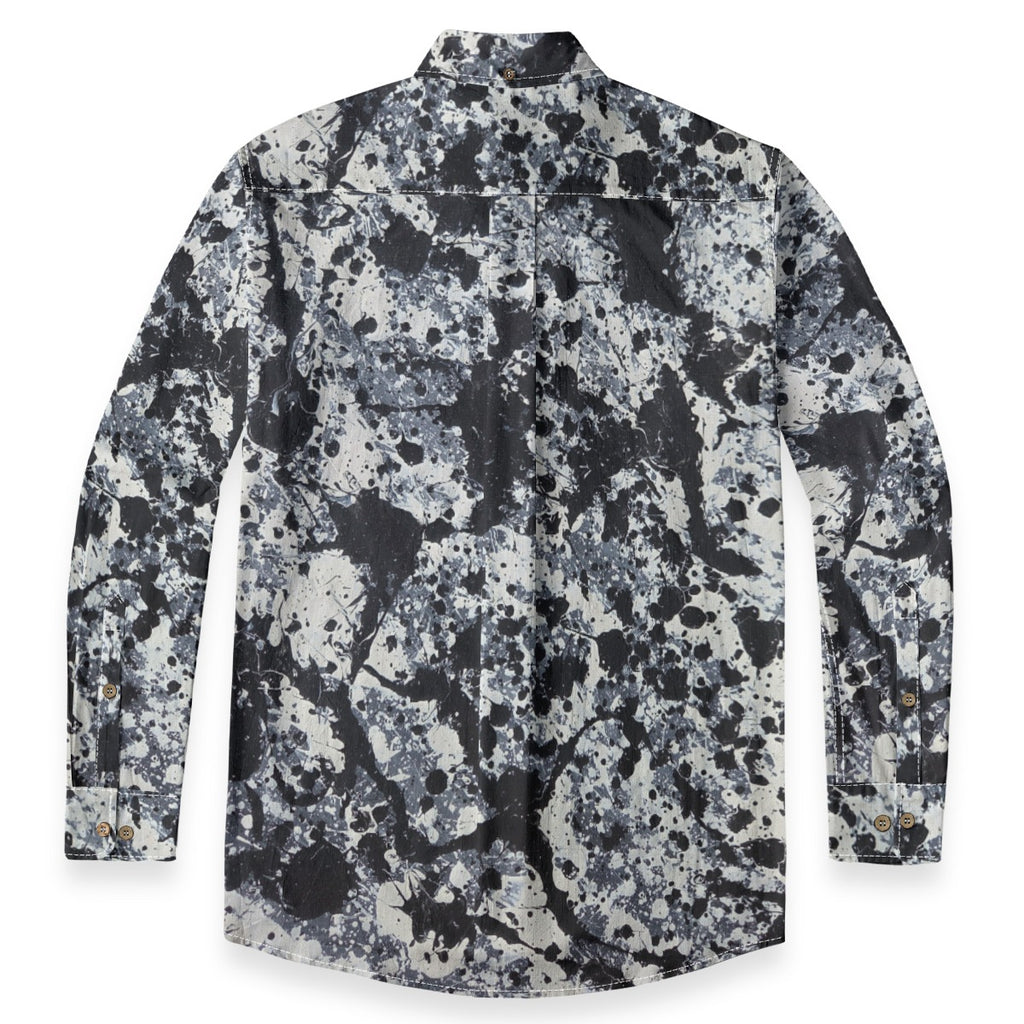 All-Over Print Men's Casual Lapel Long Sleeve Shirt|125GSM Cotton