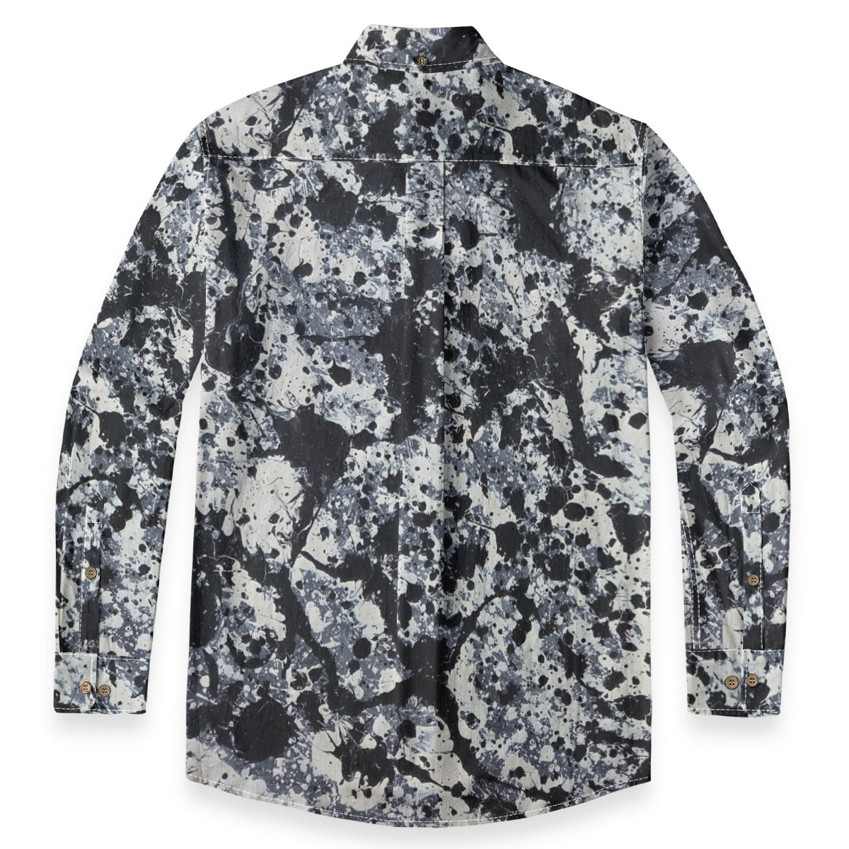 All-Over Print Men's Casual Lapel Long Sleeve Shirt|125GSM Cotton