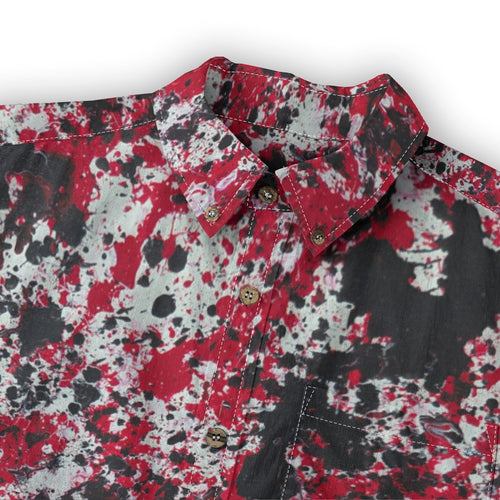 All-Over Print Men's Casual Lapel Long Sleeve Shirt|125GSM Cotton
